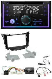 Автомагнитола для Hyundai i30 (2012–2017) JVC 2DIN DAB Bluetooth CD USB, совместимая с управлением на руле