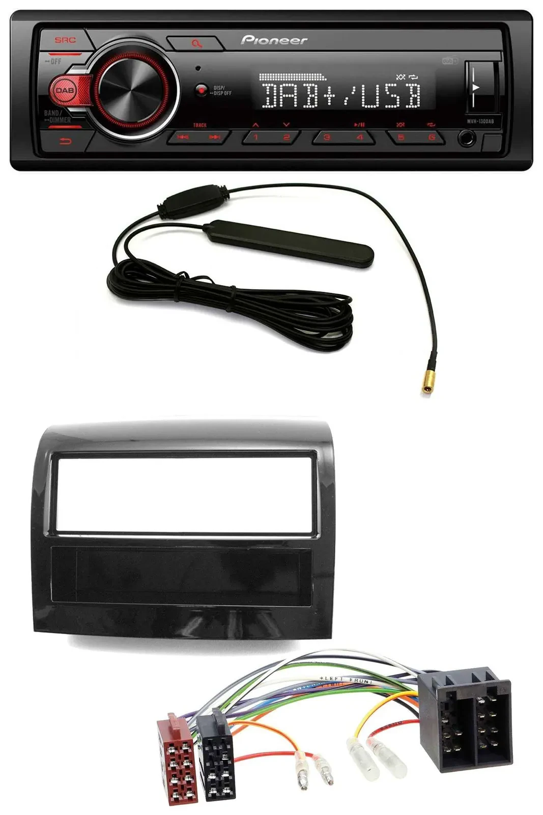 Pioneer MP3 DAB 1DIN AUX USB Autoradio für Fiat Ducato 2011-2021 piano schwarz