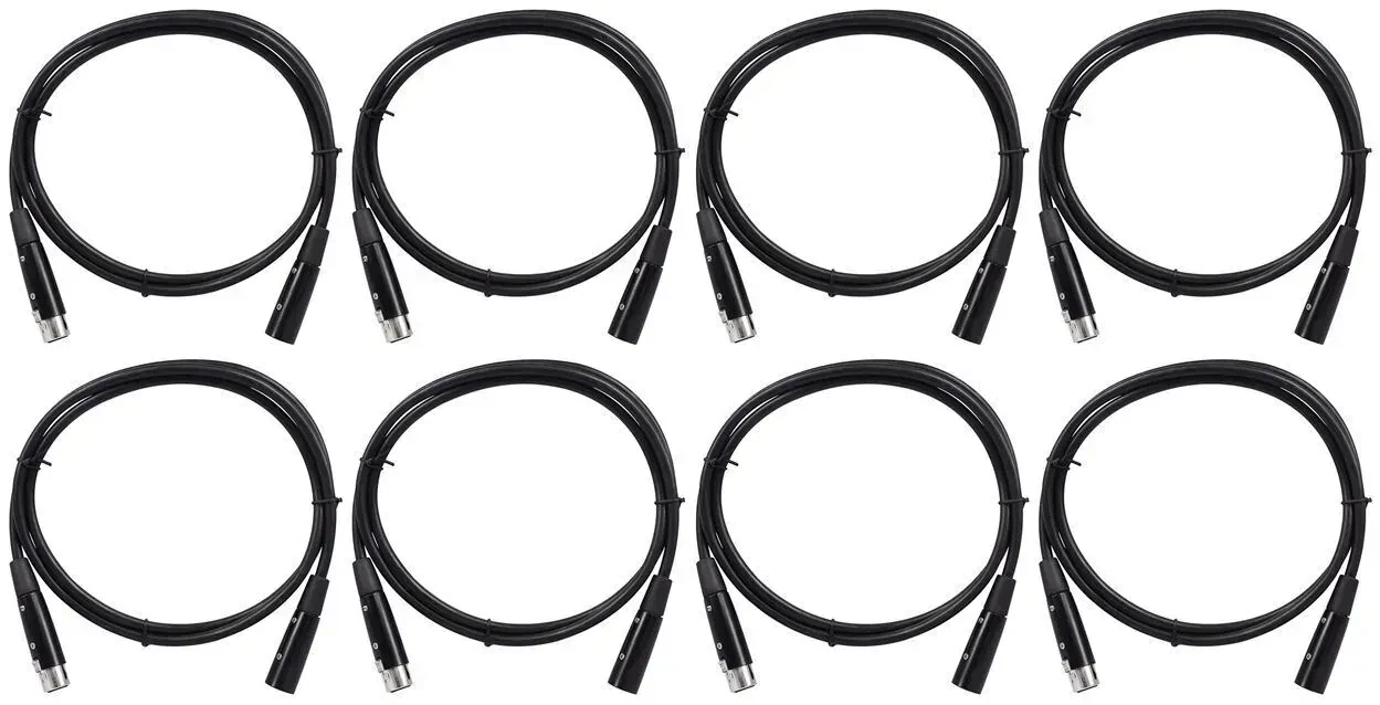 DMX-кабель Rockville RDX5M5 Black 1.5 м (8 штук)