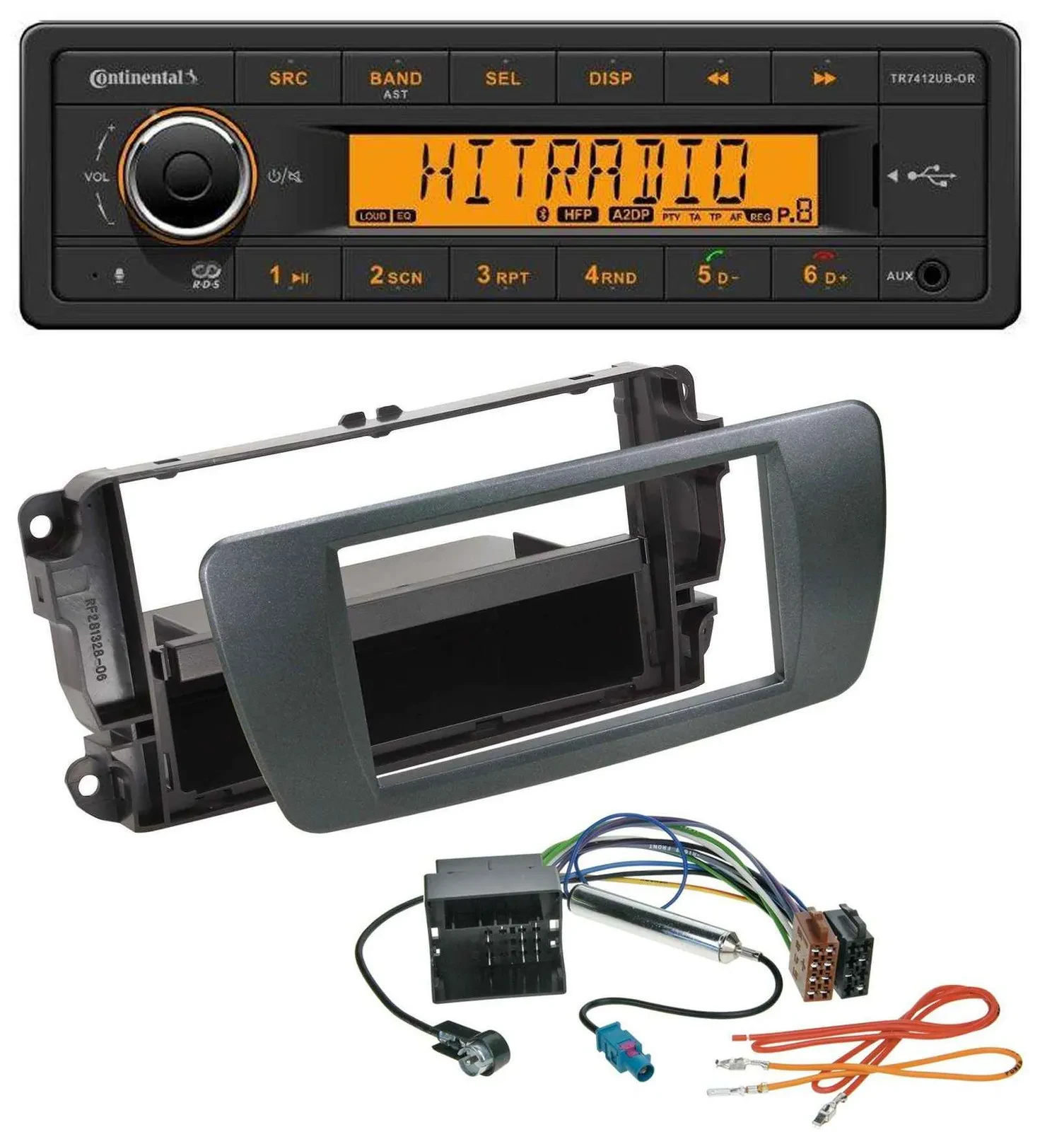 Continental MP3 Bluetooth AUX USB Autoradio für Seat Ibiza ab 08 azabacheschwarz