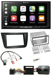 Pioneer 2DIN Lenkrad USB DAB DVD Bluetooth Autoradio für Seat Altea Toledo schwa