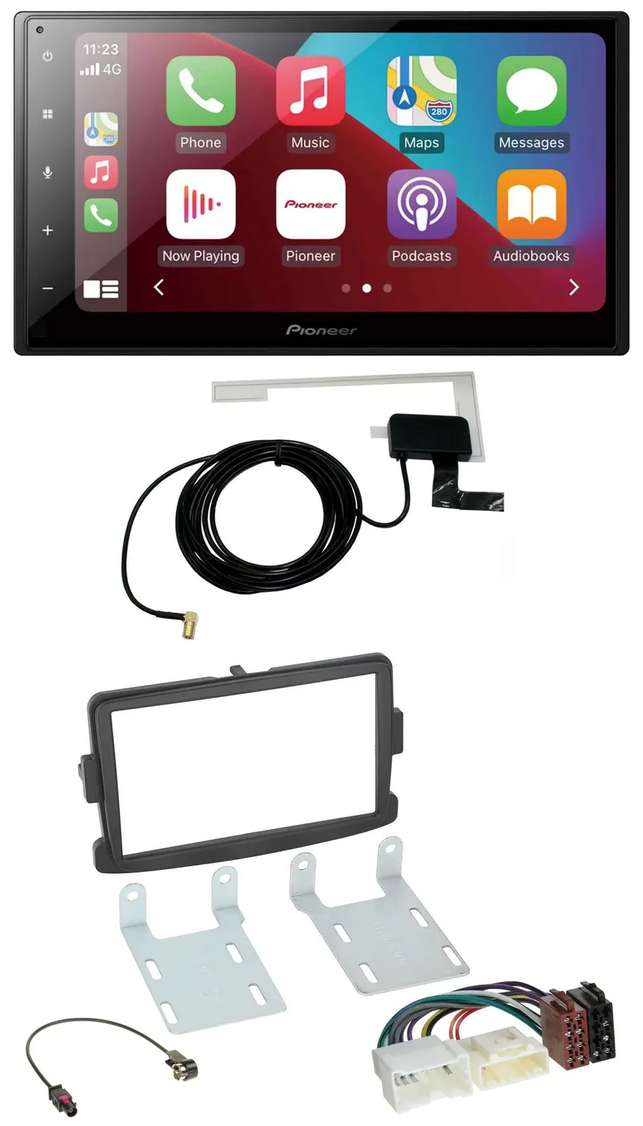 Pioneer USB Bluetooth DAB MP3 2DIN Autoradio für Dacia Dokker Duster Lodgy Logan