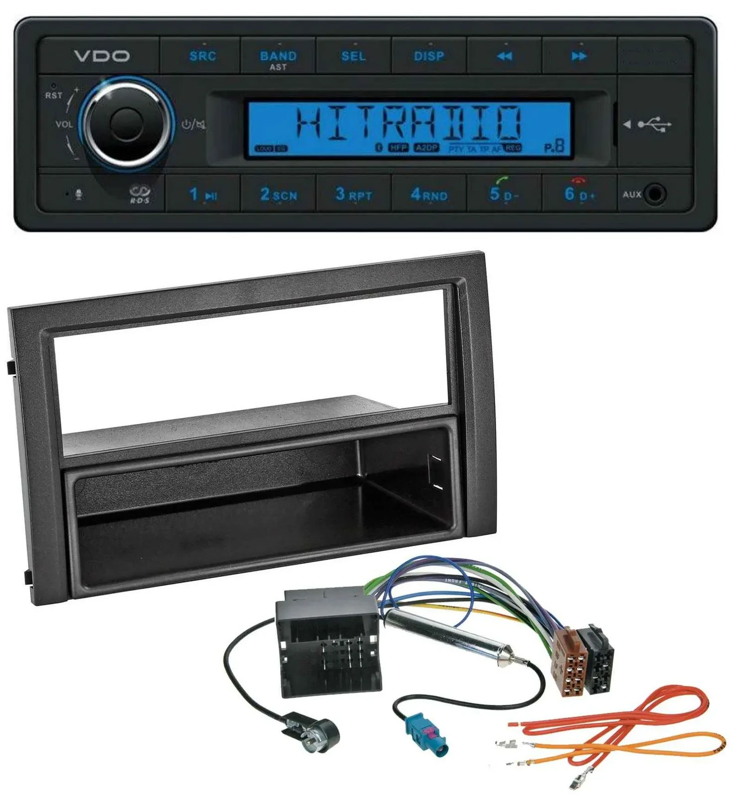 VDO AUX Bluetooth USB MP3 Autoradio für Skoda Fabia 6Y Facelift 2004-2007 Quadlo