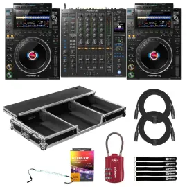 Pioneer DJ CDJ-3000 Pro Media Players w DJM-A9 Mixer & Glide Coffin Case