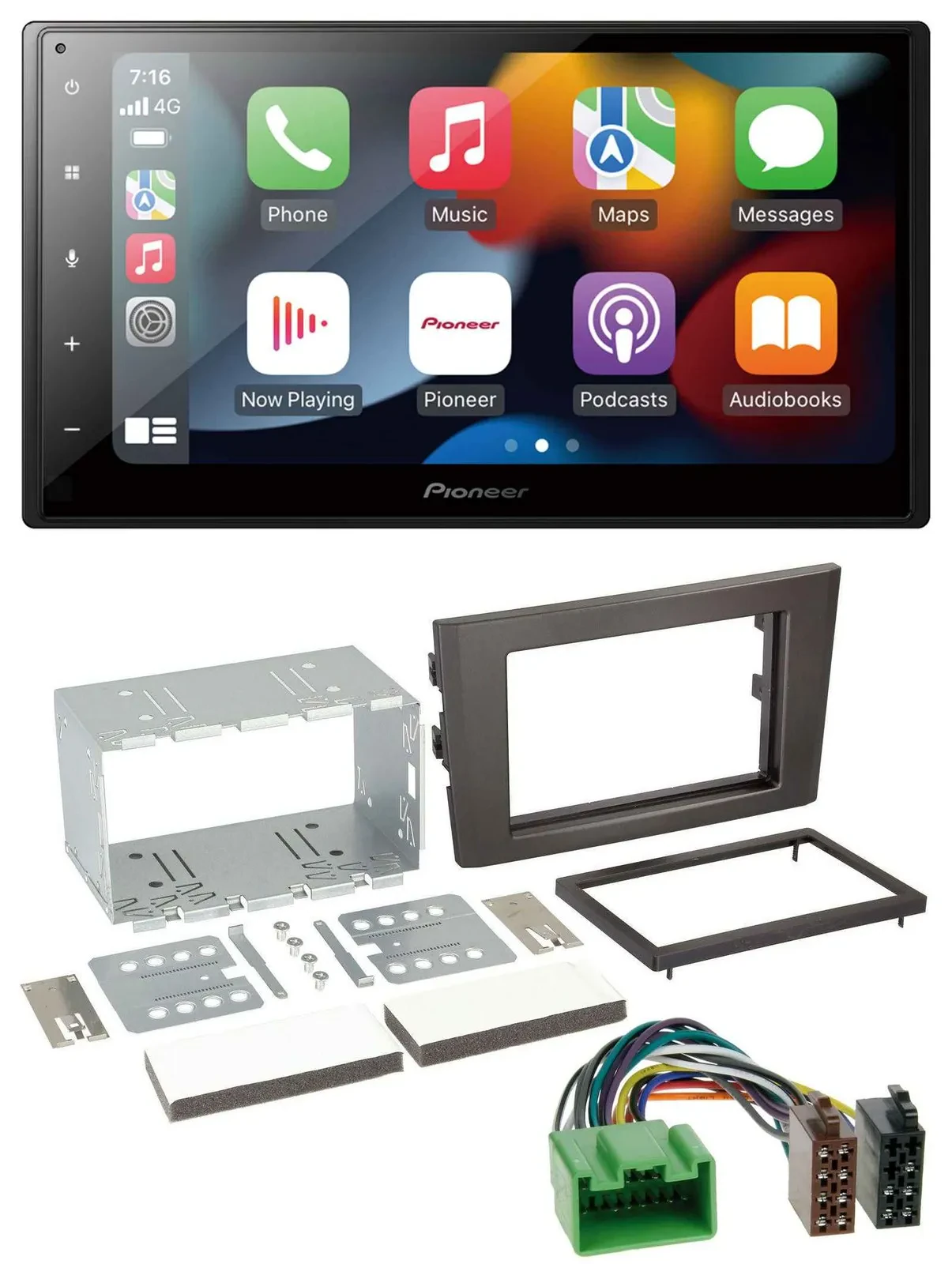 Автомагнитола Pioneer 2DIN, DAB, Bluetooth, USB, MP3 для Volvo XC90 (2007–2014), 16-pin