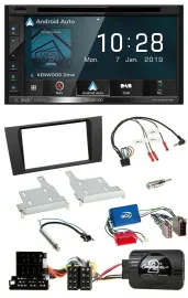 Kenwood DAB TMC USB 2DIN Lenkrad Bluetooth Navigation für Audi A4 99-01 Aktivsys