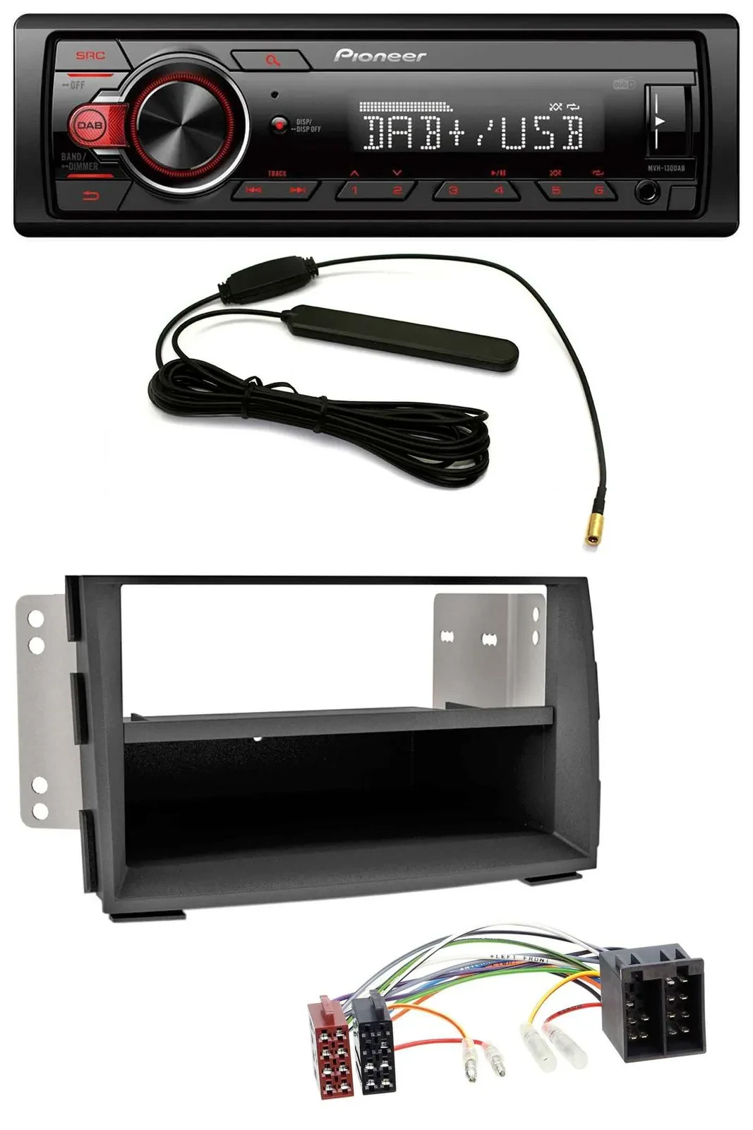 Pioneer MP3 DAB 1DIN AUX USB Autoradio für Kia Venga (YN, ab 2009)