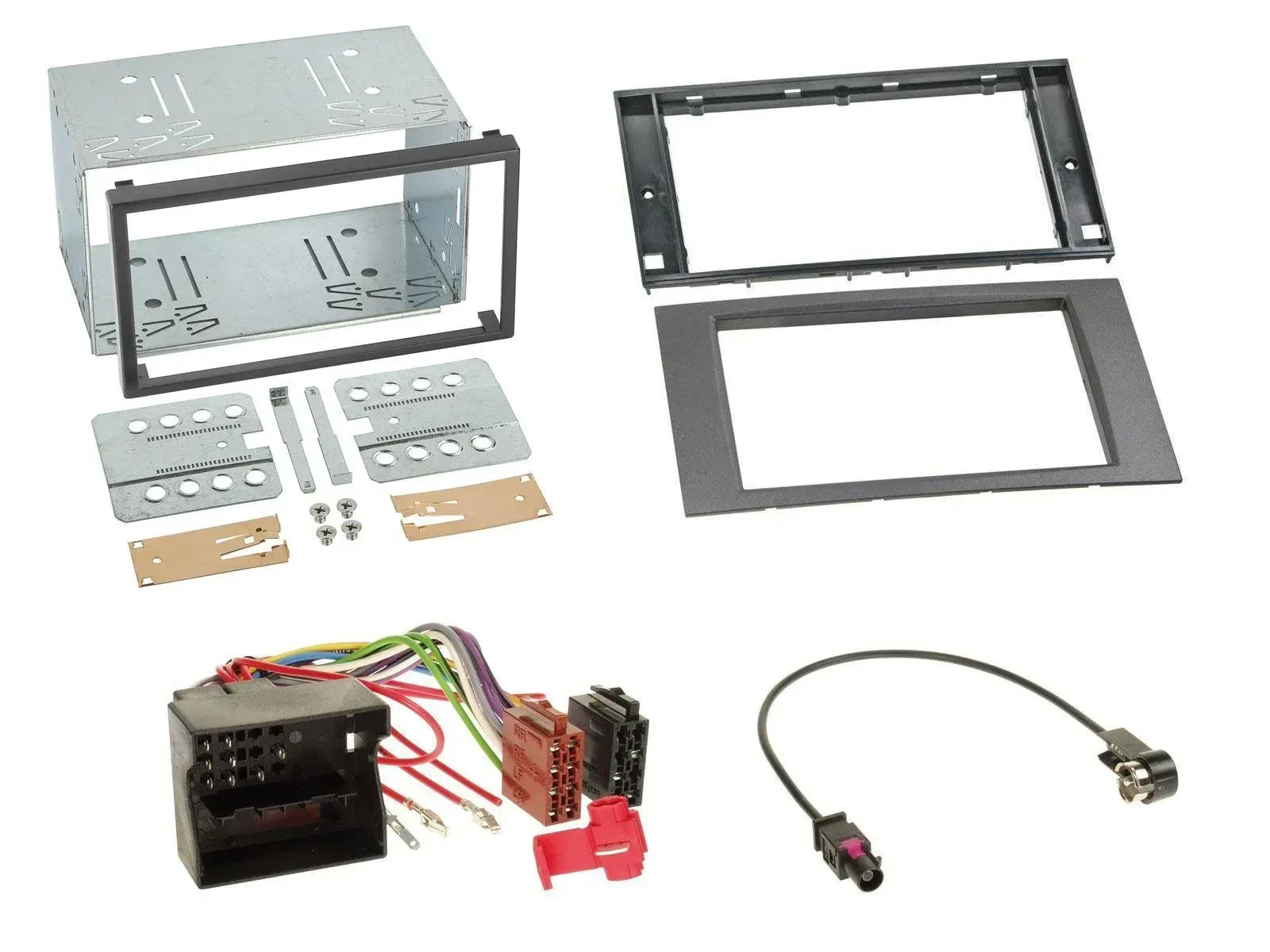 Einbauset Doppel DIN Autoradio für Ford Fiesta Focus 04-08 anthrazit
