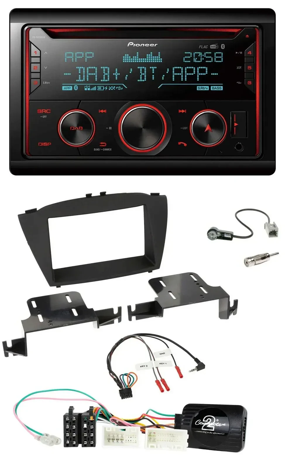 Автомагнитола Pioneer 2DIN, DAB, Bluetooth, USB, CD для Hyundai ix35 (с 2013)