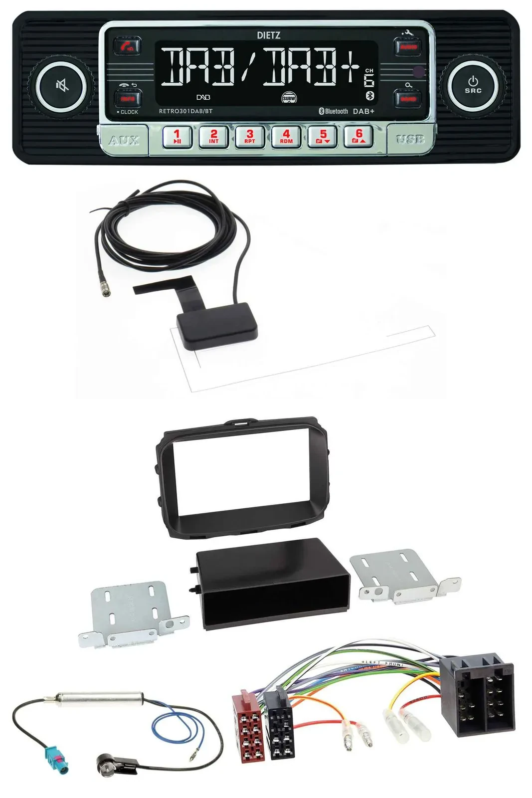 Dietz DAB Bluetooth USB MP3 Autoradio für Alfa Romeo Giulietta 2013-2021 ISO