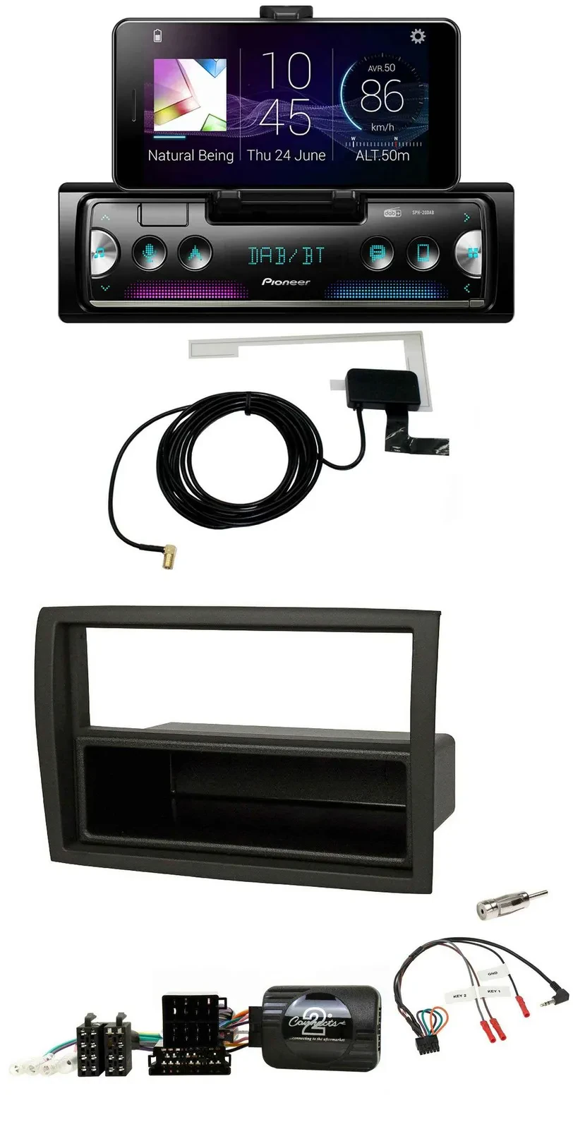 Автомагнитола для Fiat Ducato 2012–2015 Pioneer DAB, Bluetooth, USB, чёрная