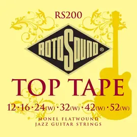 Струны для электрогитары RotoSound RS200 Top Tape Flatwound 12-52