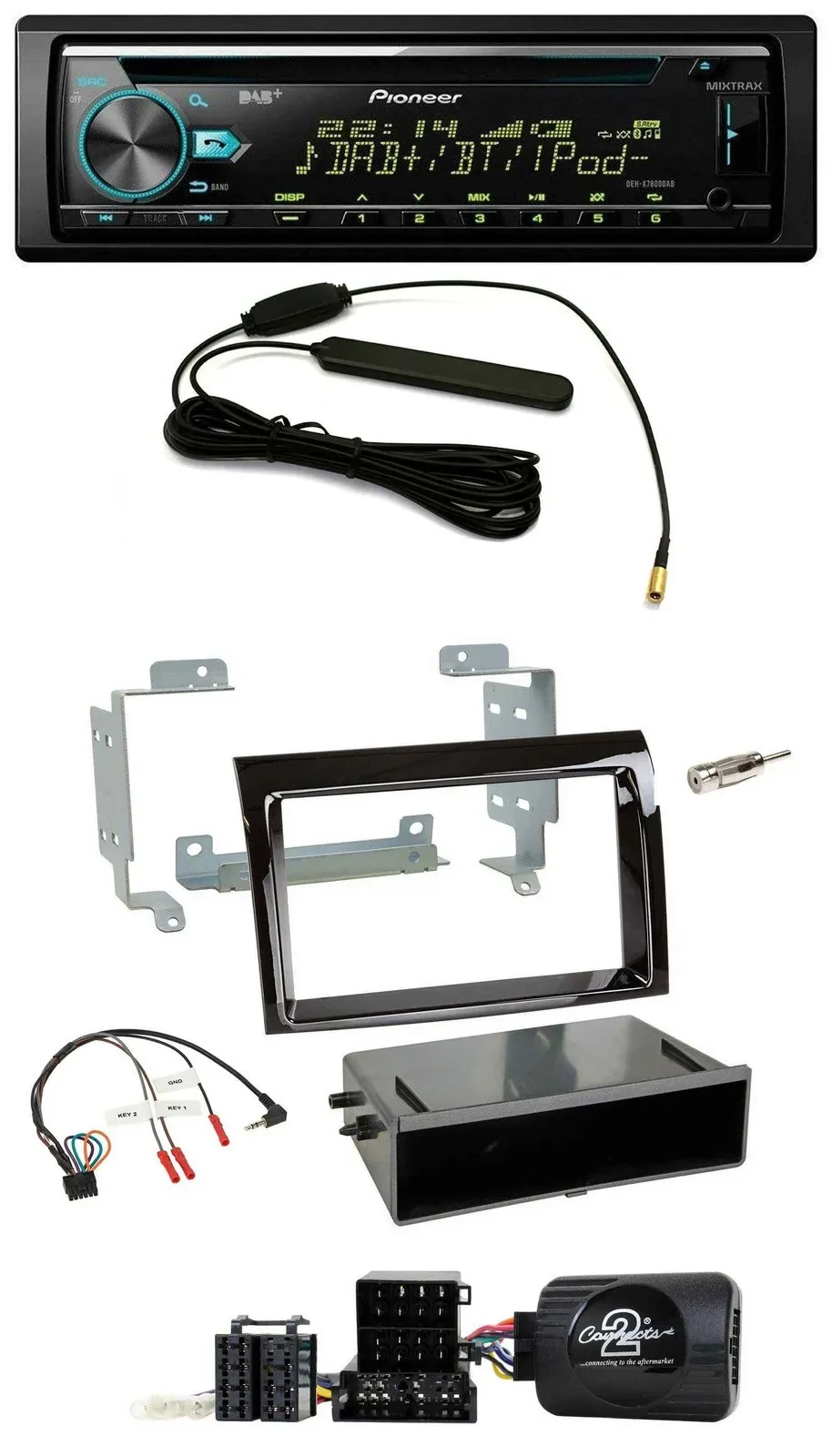 Pioneer CD MP3 Lenkrad DAB USB Autoradio für Fiat Ducato 2006-2008 piano