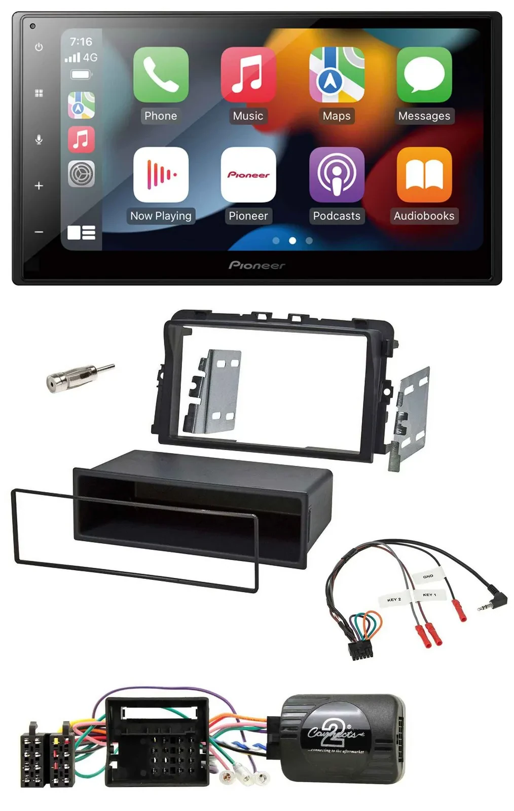 Pioneer DAB Bluetooth 2DIN USB Lenkrad Autoradio für Opel Vivaro 2011-2015