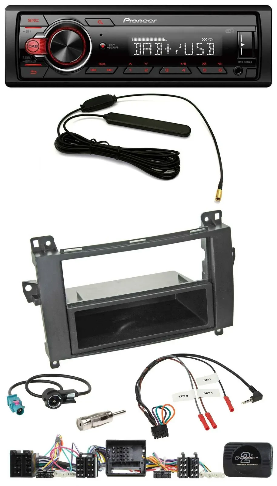 Автомагнитола Pioneer 1-DIN, MP3, DAB, USB для Mercedes Vito/Viano W639 (поддержка кнопок на руле)