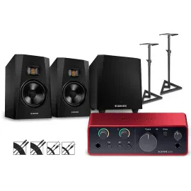 Focusrite Scarlett Solo Gen 4 withAdam Audio Monitors/T10S Sub/Stands/Cables T7V