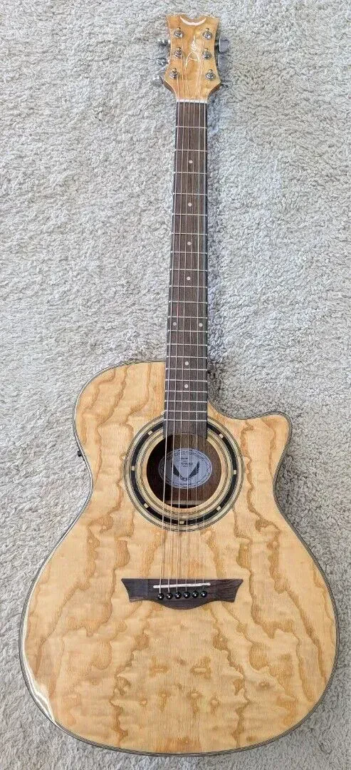 Dean EQA GN Exotica Quilt Ash Acoustic-Electric Guitar in a Gloss Natural Finish