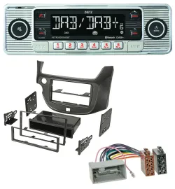 Dietz Bluetooth MP3 DAB USB Autoradio für Honda Jazz (ab 2009) dunkelgrau