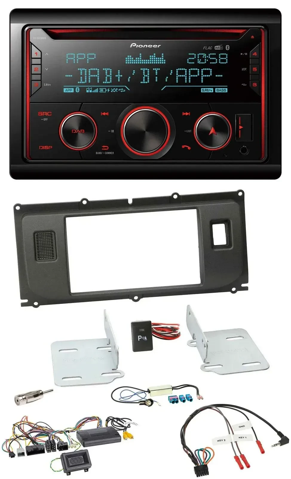 Автомагнитола Pioneer 2 DIN, DAB, Bluetooth, USB, CD, поддержка кнопок на руле, для Land Rover Evoque