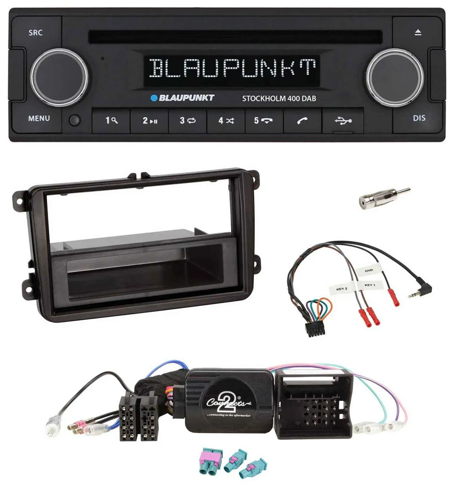 Blaupunkt Lenkrad Bluetooth DAB CD USB Autoradio für VW Amarok Beetle EOS Caddy