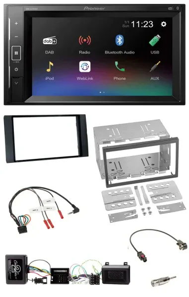 Pioneer DAB Lenkrad 2DIN Bluetooth USB Autoradio für Ford Kuga 2008-12 schwarz
