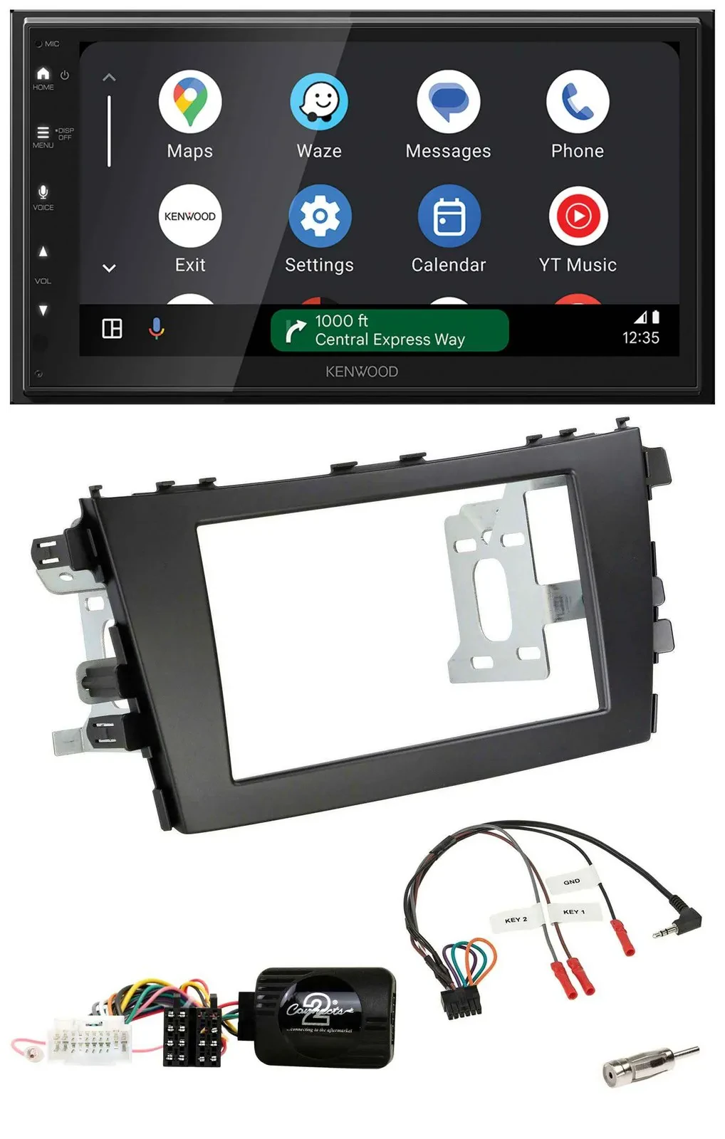 Автомагнитола Kenwood 2DIN, DAB, Bluetooth, USB, поддержка управления с руля, для Suzuki Celerio LF (с 2014)