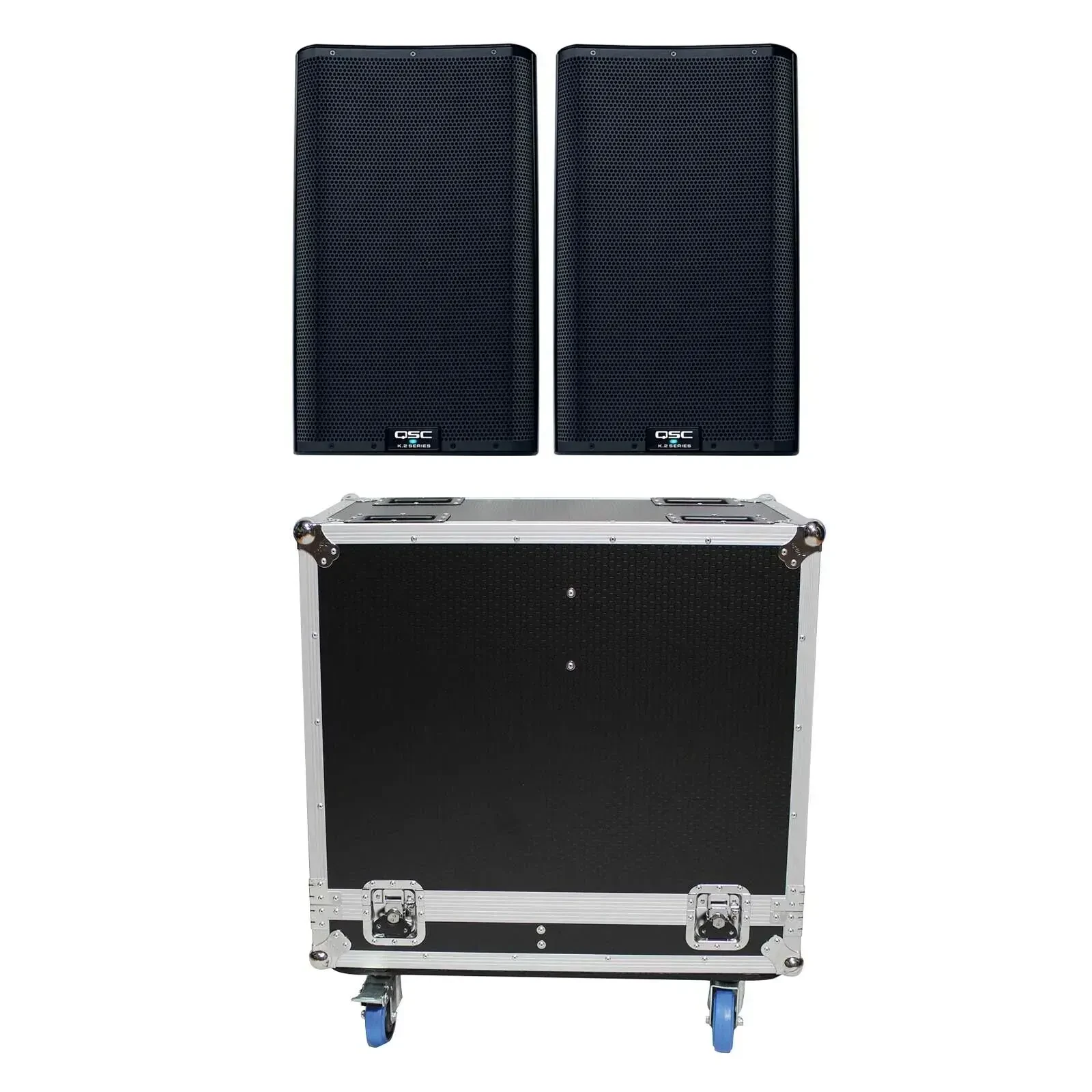 QSC K12.2 Series 12" 2 Way Active Powered PA DJ Speakers w Flight Case K12