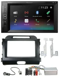 Автомагнитола Pioneer 2DIN, DAB, Bluetooth, USB, для Kia Sportage III (2010–2015), черный