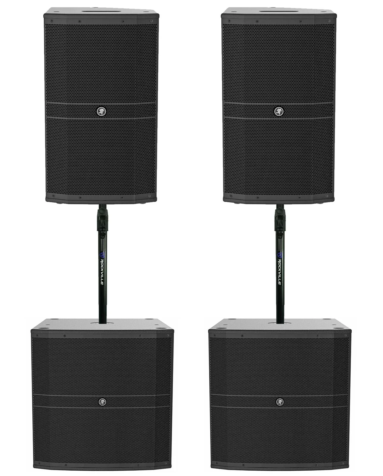 Пассивная акустическая система для PA Mackie DRM212-P/DRM18-P (набор, 2×12", 2×18") со стойками Air Assist