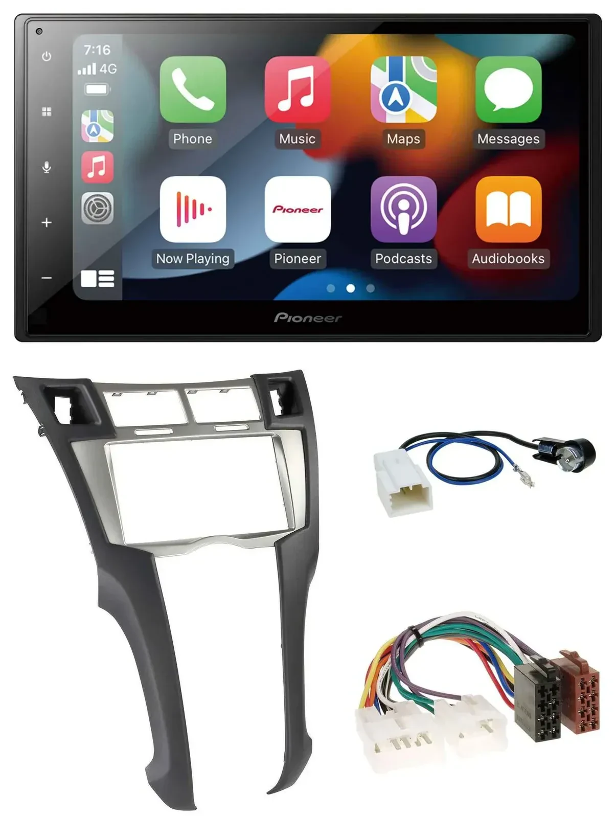 Автомагнитола для Toyota Yaris (2007–2011) Pioneer 2DIN, DAB, Bluetooth, USB, MP3