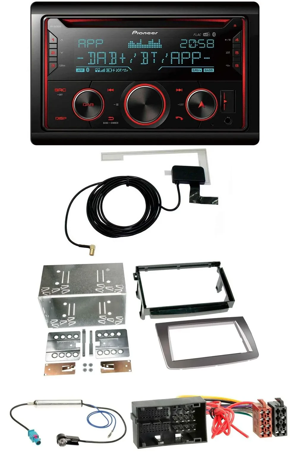 Автомагнитола для Alfa Romeo Mito (с 2014, 955) Pioneer 2DIN, MP3, DAB, USB, CD, Bluetooth