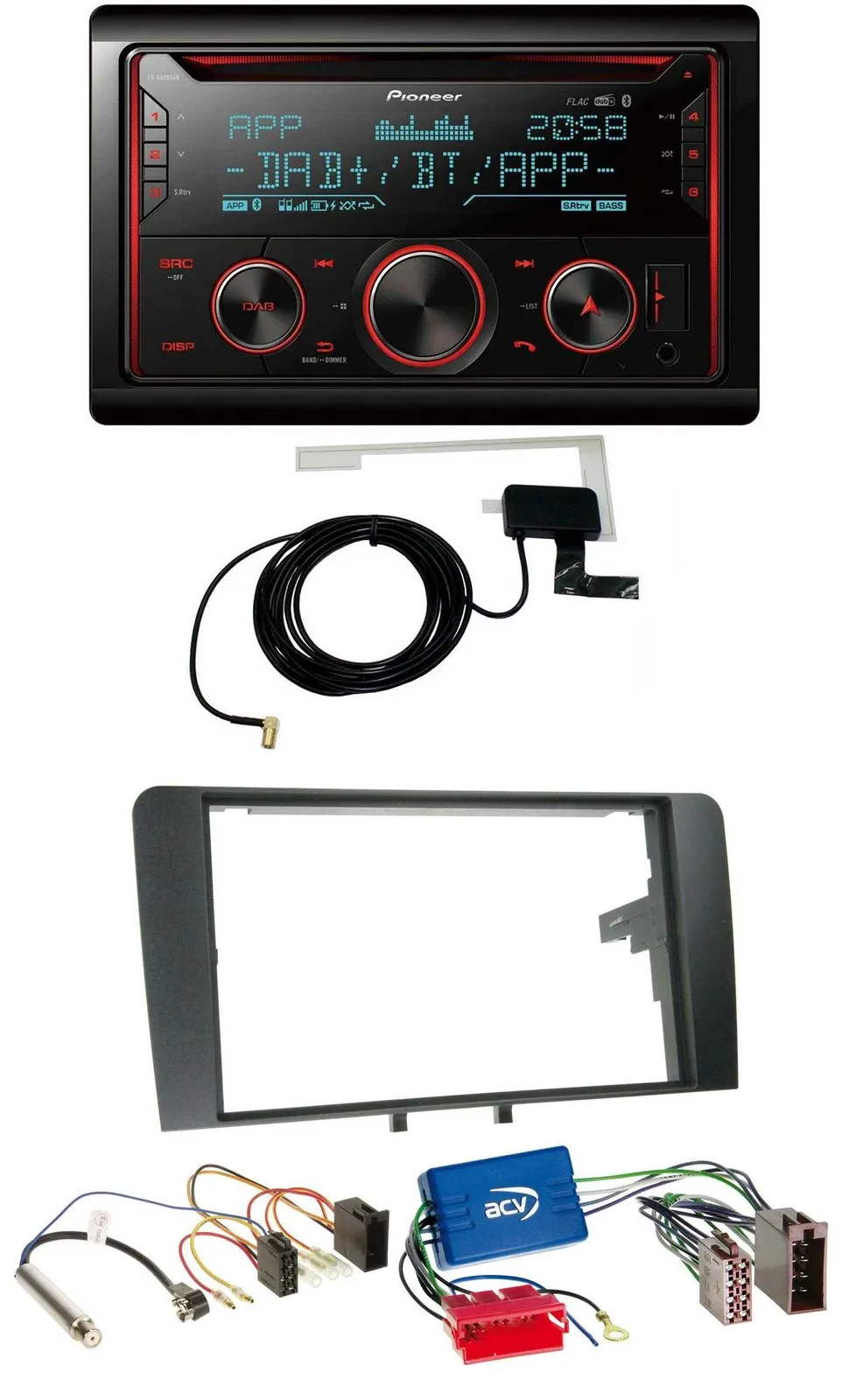 Pioneer 2DIN MP3 DAB USB CD Bluetooth Autoradio für Audi A3 8P 03-06 Aktivsystem