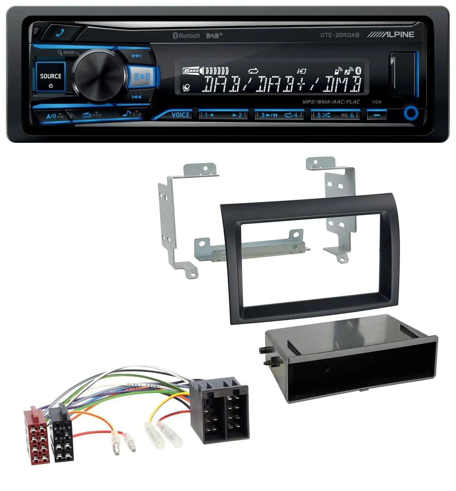 Alpine USB Bluetooth DAB MP3 Autoradio für Citroen Jumper Fiat Ducato 06-11 schw