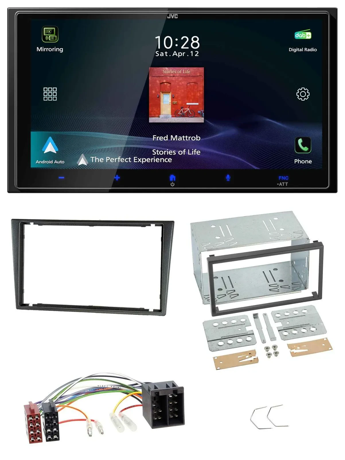 JVC USB Bluetooth 2DIN DAB MP3 Autoradio für Opel Combo C Corsa C Tigra Meriva 0