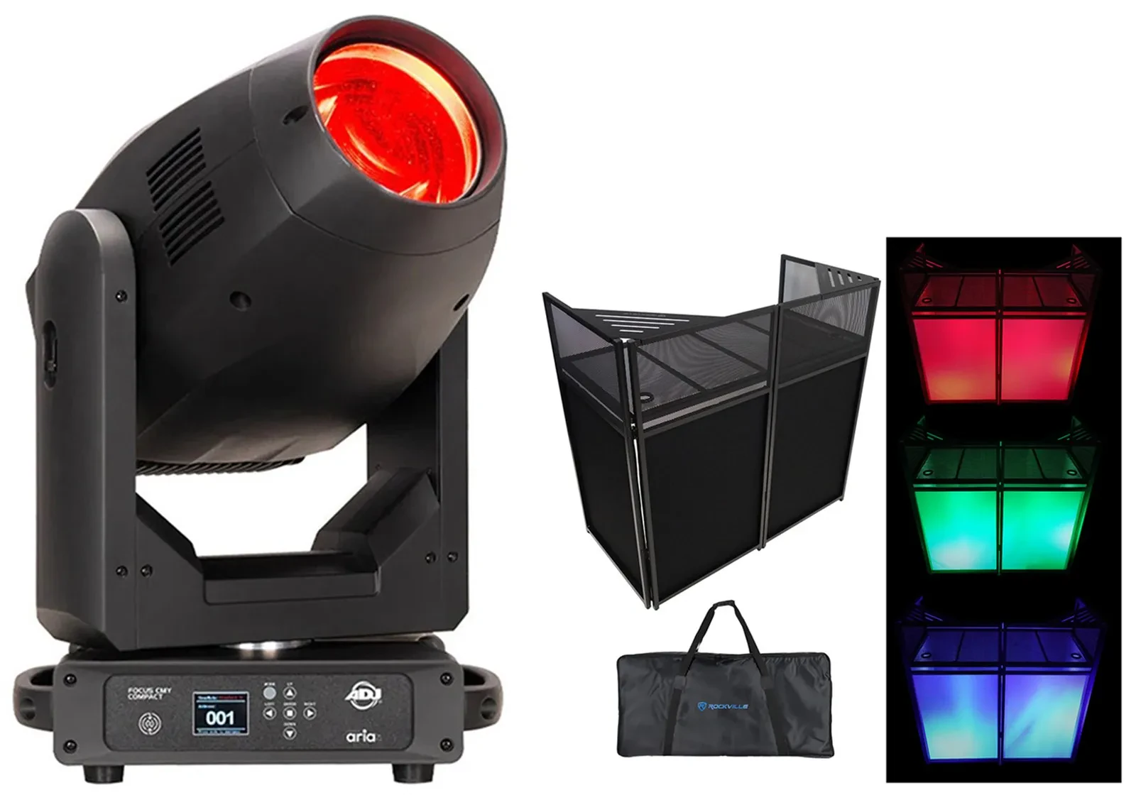 Прожектор American DJ Focus CMY Compact Beam/Spot/Wash, CMY (набор, с ROCKBOOTH XL Black Facade)
