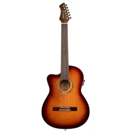 Классическая гитара с подключением Ortega RCE238SN-FT-L 4/4 Lefthand Konzertgitarre inkl. Gigbag