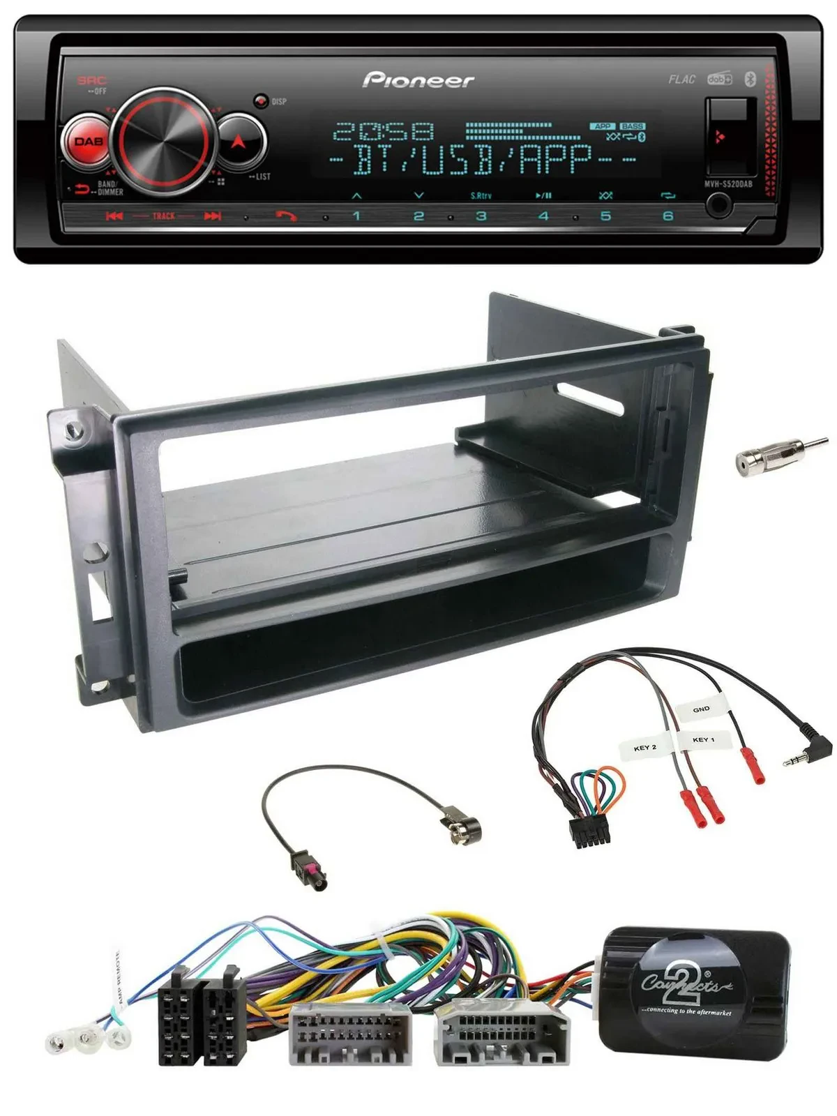 Автомагнитола Pioneer Bluetooth, USB, DAB, поддержка управления с руля для Chrysler/Dodge/Jeep