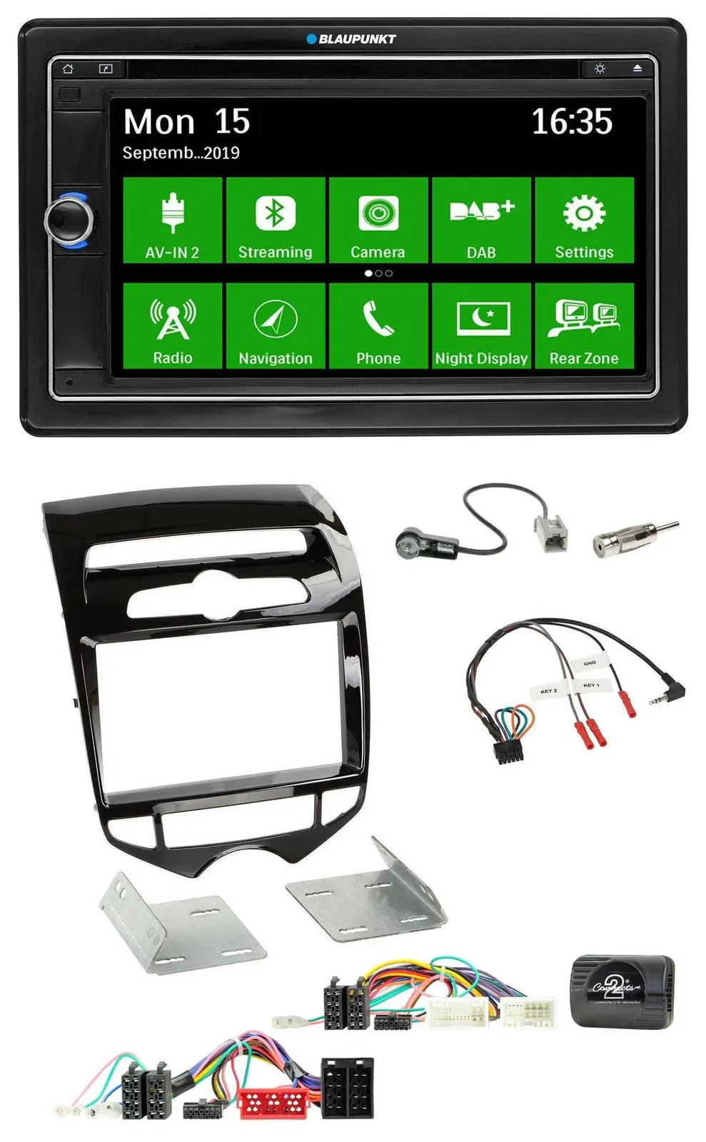 Автомагнитола Blaupunkt 2DIN Bluetooth DAB USB навигация TMC для Hyundai ix20 (с 2010)