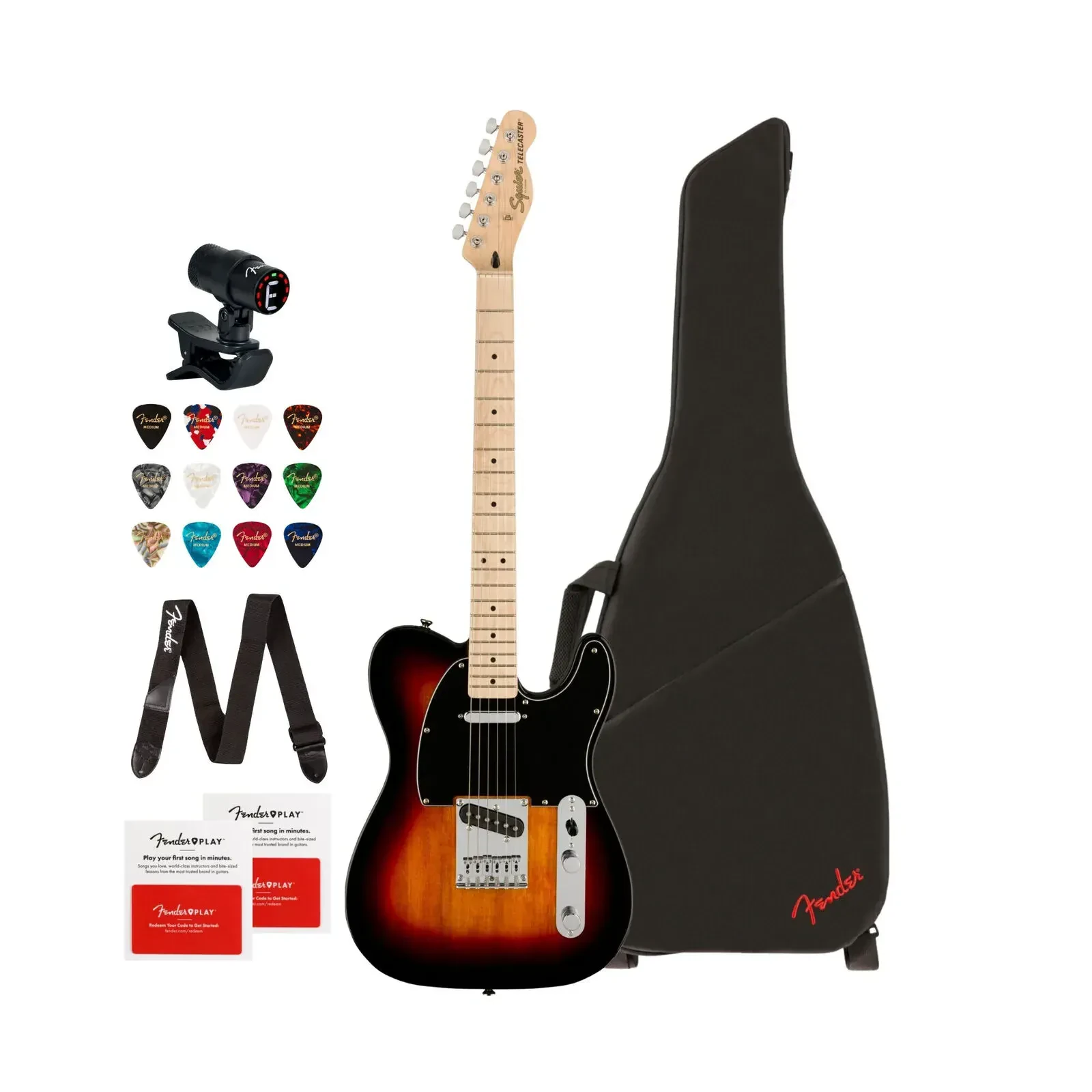 Fender Squier Affinity Series Telecaster Electric Guitar (Brown) Bundle