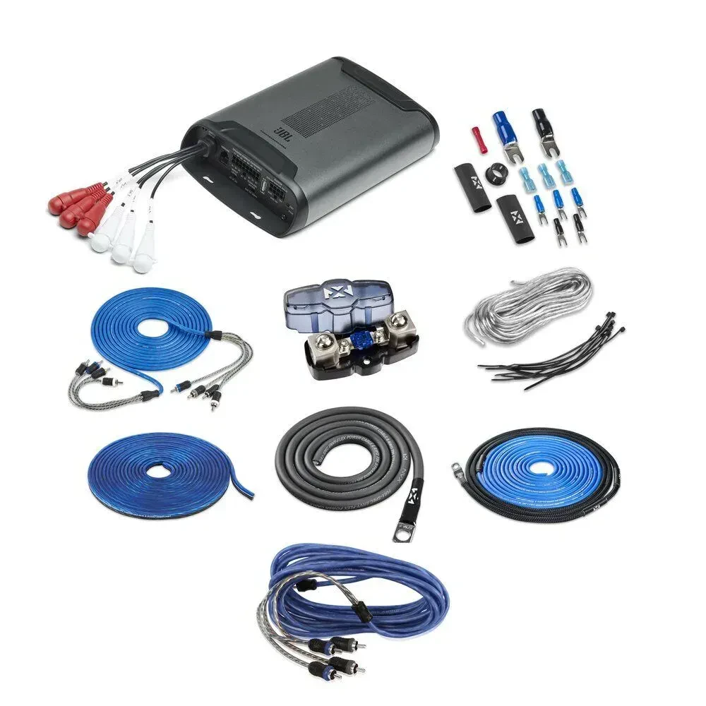 Усилитель мощности для авто JBL DSP4086 8-канальный 480W Class D с DSP с комплектом проводов 8 AWG