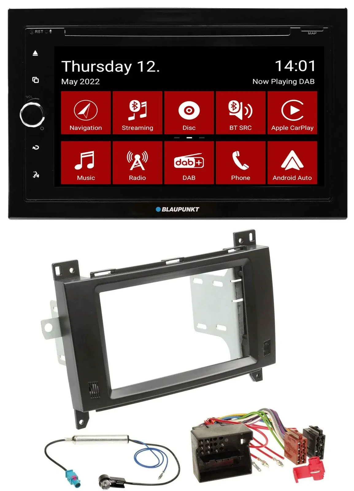 Автомагнитола Blaupunkt 2DIN, MP3, DVD, Bluetooth, DAB, USB для Mercedes Viano/Vito (2006–2014)