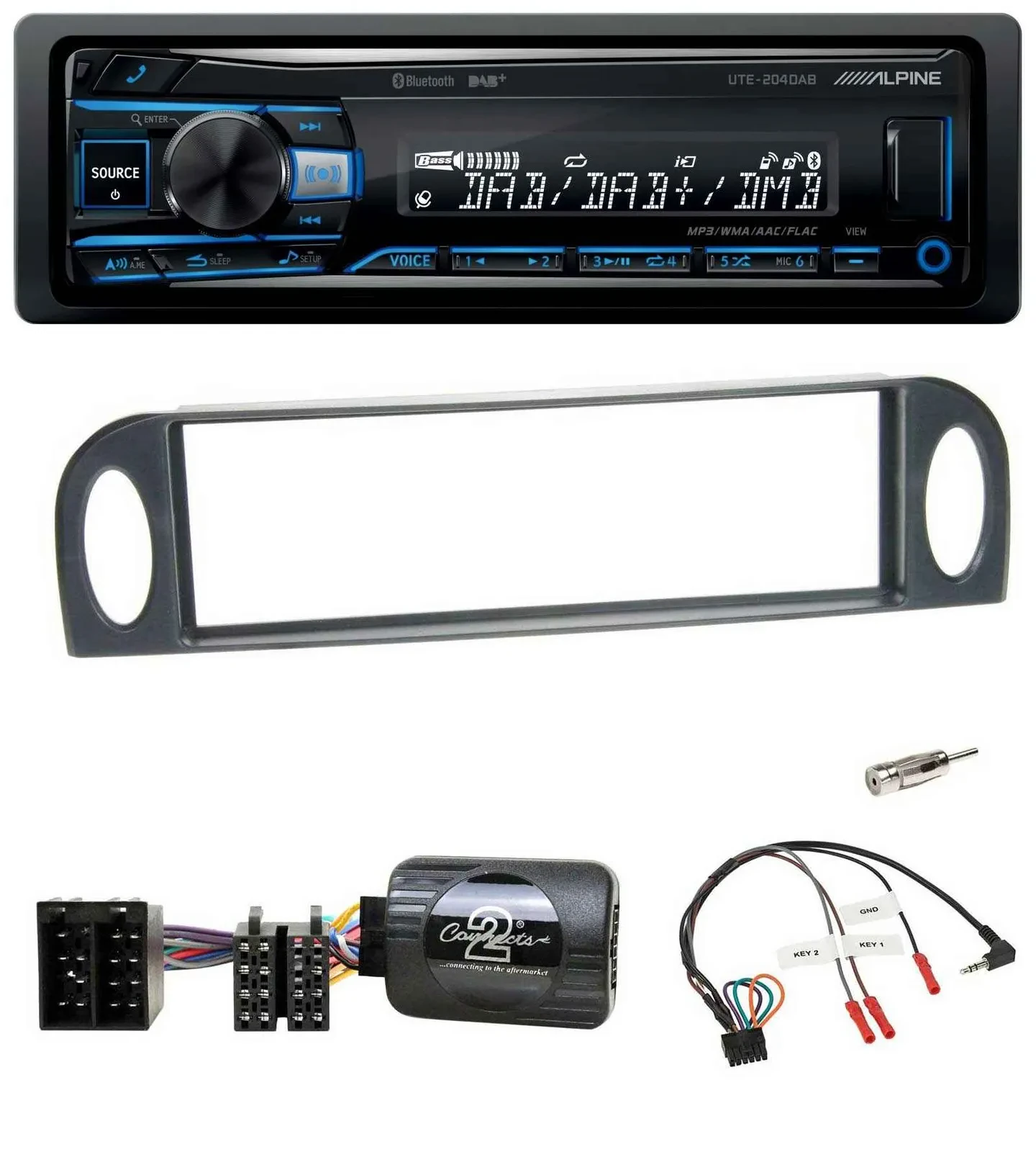 Alpine USB Bluetooth DAB Lenkrad Autoradio für Citroen C5 2001-2005