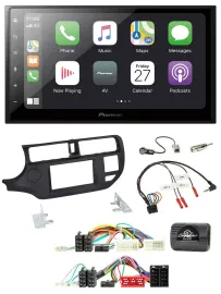 Pioneer Lenkrad Bluetooth DAB 2DIN USB Autoradio für Kia Rio UB 11-15 schwarz