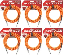 Инструментальный кабель Rockville RCGT20O Orange 6.1 м (6 штук)