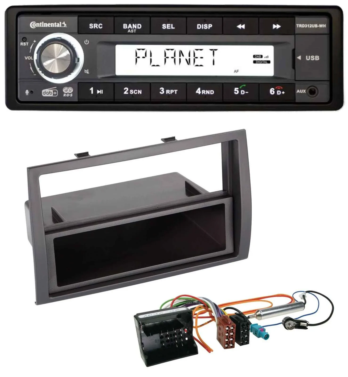 Автомагнитола Continental 1-DIN USB AUX DAB MP3 для Citroën Jumper 2006–2011, разъем Quadlock