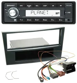 Continental USB MP3 AUX 1DIN Autoradio für Opel Corsa D ab 2005 Stealth Schwarz
