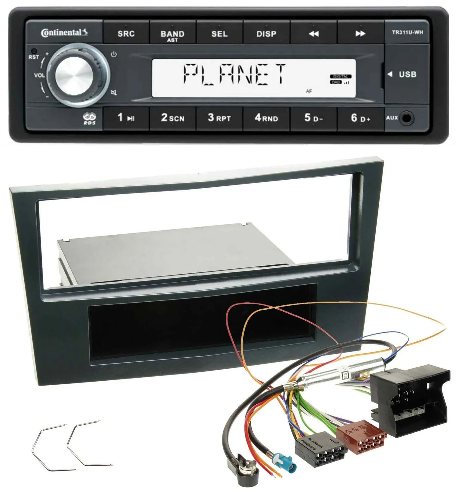 Continental USB MP3 AUX 1DIN Autoradio für Opel Corsa D ab 2005 Stealth Schwarz