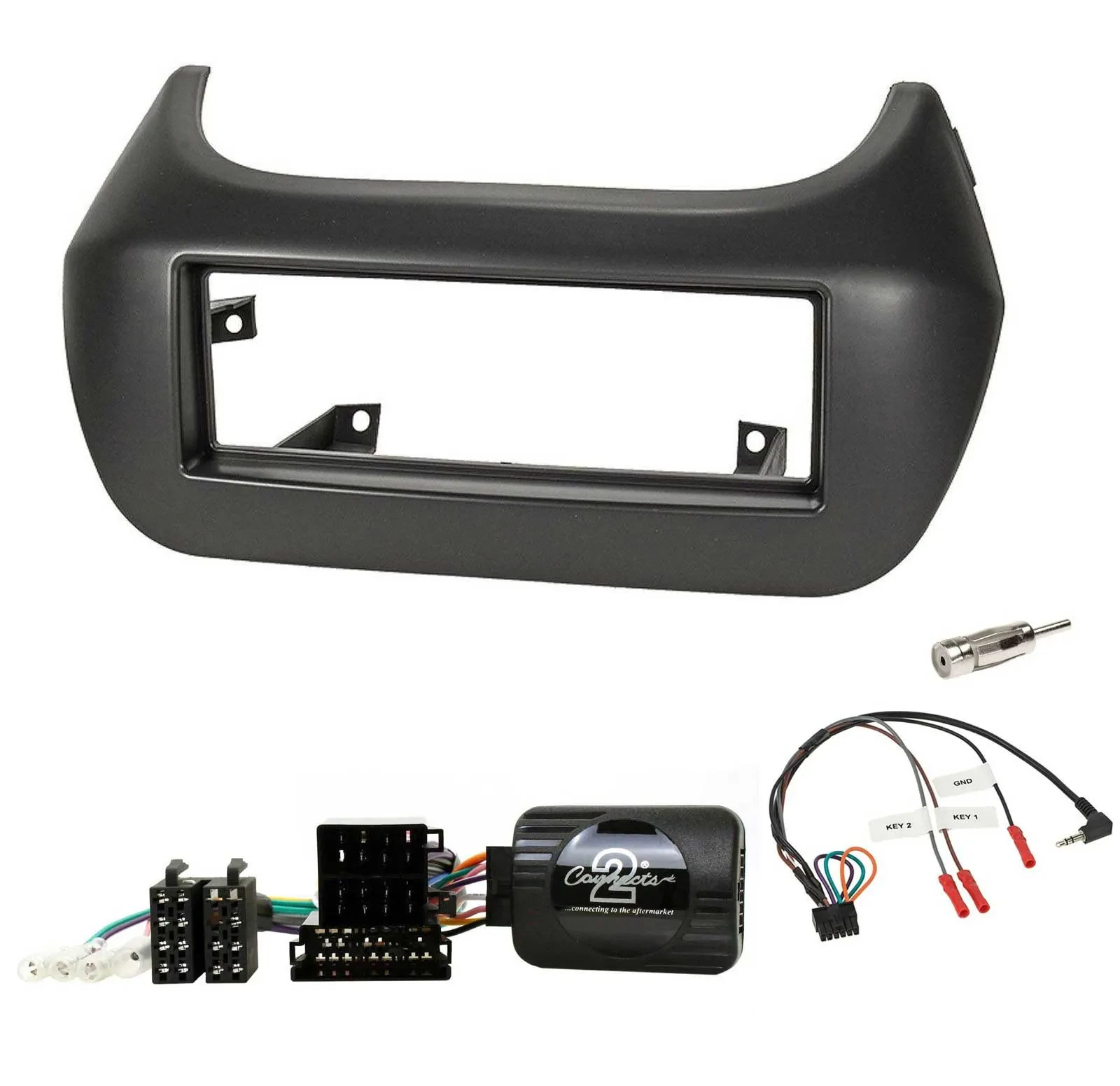 Einbauset Lenkradadapter DIN Autoradio für Fiat Fiorino Citroen Nemo Peugeot Bip