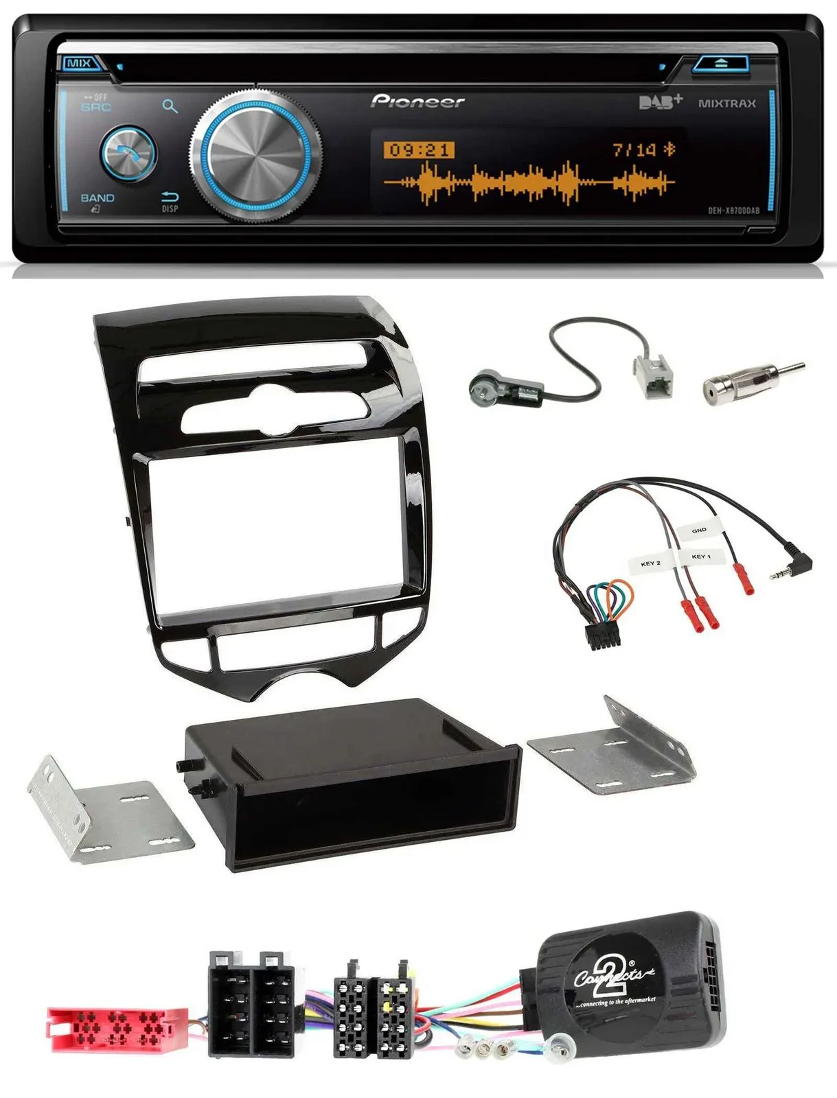 Автомагнитола Pioneer DAB USB CD Bluetooth для Hyundai ix20 (с 2010), с поддержкой кнопок на руле