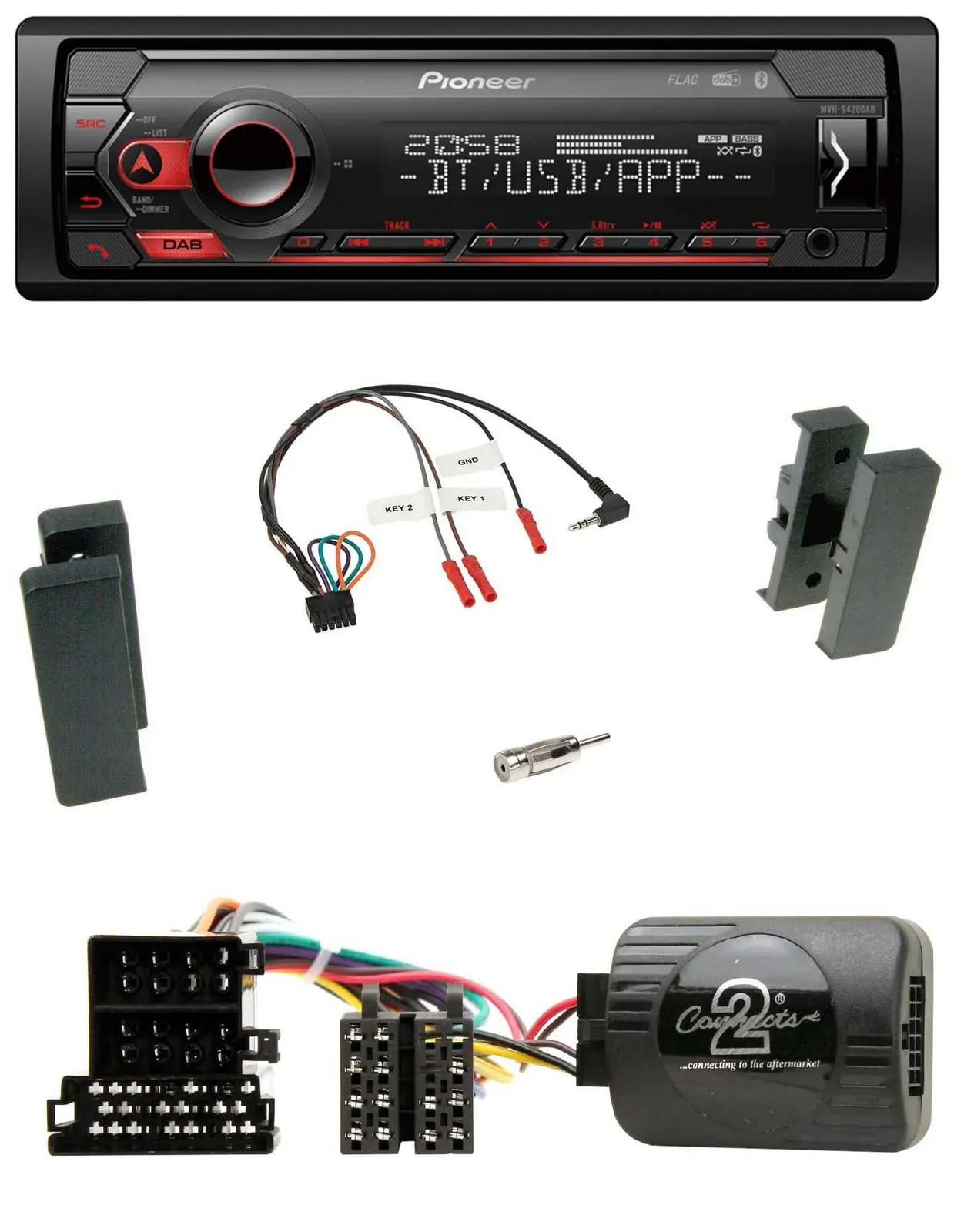 Pioneer Lenkrad USB DAB Bluetooth Autoradio für Seat Leon 2002-2006 Toledo 2002-